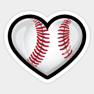 Love Baseball Heart Gift For Baseball Lovers Sticker